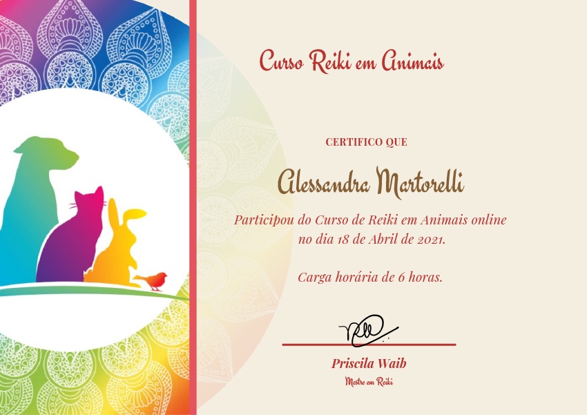 Cópia de Certificado Espiritualidade nos Animais II